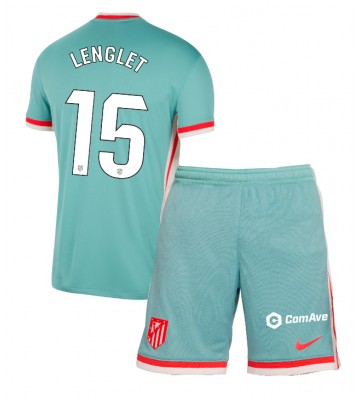 Atletico Madrid Clement Lenglet #15 Segunda Equipación Niños 2024-25 Manga Corta (+ Pantalones cortos)